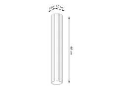 Luminária de teto Gloow minimalista, alumínio - 1 fontes de luz 4000K - L.6.5 x H.40 cm - verde oliva