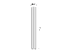 Luminária de teto Gloow minimalista, alumínio - 1 fontes de luz 4000K - L.6.5 x H.60 cm - bege
