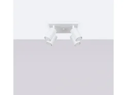 Luminária de teto Gloow minimalista, alumínio - 4 fontes de luz 3000K - L.25 x H.16.5 cm - branco