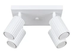 Luminária de teto Gloow minimalista, alumínio - 4 fontes de luz 3000K - L.25 x H.16.5 cm - branco