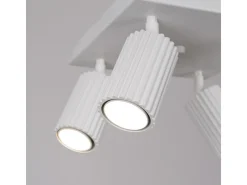 Luminária de teto Gloow minimalista, alumínio - 4 fontes de luz 3000K - L.25 x H.16.5 cm - branco
