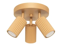 Luminária de teto Gloow minimalista, alumínio - 3 fontes de luz 3000K - L.19.5 x H.18 cm - dourado