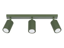 Luminária de teto Gloow minimalista, alumínio - 3 fontes de luz 3000K - L.45 x H.16.5 cm - verde oliva