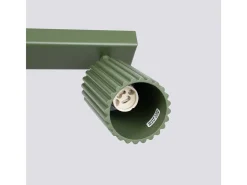 Luminária de teto Gloow minimalista, alumínio - 3 fontes de luz 3000K - L.45 x H.16.5 cm - verde oliva