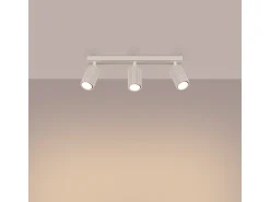 Luminária de teto Gloow minimalista, alumínio - 3 fontes de luz 4000K - L.45 x H.16.5 cm - bege