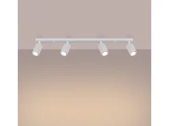 Luminária de teto Gloow minimalista, alumínio - 4 fontes de luz 4000K - L.81 x H.16.5 cm - branco