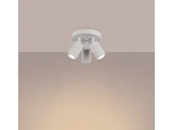 Luminária de teto Gloow minimalista, alumínio - 3 fontes de luz 4000K - L.19.5 x H.18 cm - branco