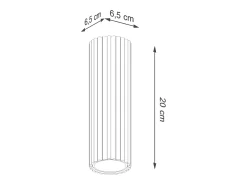 Luminária de teto Gloow minimalista, alumínio - 1 fontes de luz 3000K - L.6.5 x H.20 cm - bege