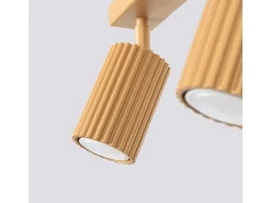 Luminária de teto Gloow minimalista, alumínio - 3 fontes de luz 3000K - L.45 x H.16.5 cm - dourado