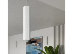 Luminária de teto Gloow minimalista, alumínio - 1 fontes de luz 3000K - L.6.5 x H.20 cm - branco