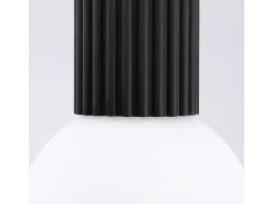 Luminária De Teto Halo Moderno, Alumínio/Vidro - 1 Lichtbronnen - L.12 X H.21 Cm - Preto