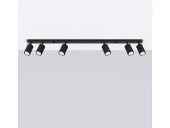 Luminária De Teto Karbon Minimalista, Alumínio - 6 Lichtbronnen - L.117 X H.16.5 Cm - Preto