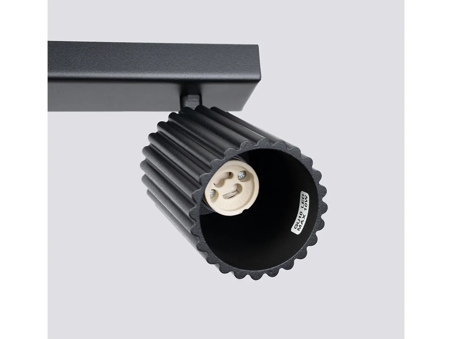 Luminária De Teto Karbon Minimalista, Alumínio - 6 Lichtbronnen - L.117 X H.16.5 Cm - Preto