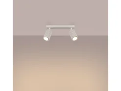 Luminária De Teto Karbon Minimalista, Alumínio - 2 Lichtbronnen - L.30 X H.16.5 Cm - Bege