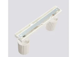 Luminária De Teto Karbon Minimalista, Alumínio - 2 Lichtbronnen - L.30 X H.16.5 Cm - Bege