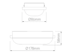 Luminária de teto LED oval ZIBOR, à prova d'água IP65, 12W, 4000K, branca