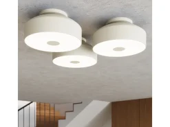 Luminária De Teto Omiq Moderno, Aço/Pvc - 4 Lichtbronnen - L.30 X H.15 Cm - Bege