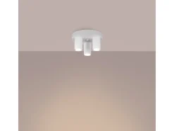 Luminária de teto Toris moderno, aço - 3 fontes de luz 4000K - L.25 x H.12 cm - branco