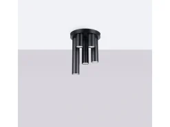 Luminária de teto Toris moderno, aço - 5 fontes de luz 3000K - L.25 x H.33 cm - preto
