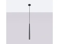 Luminária Pendente Bliss Moderno, Aço - 1 Lichtbronnen - L.8 X H.118 Cm - Preto