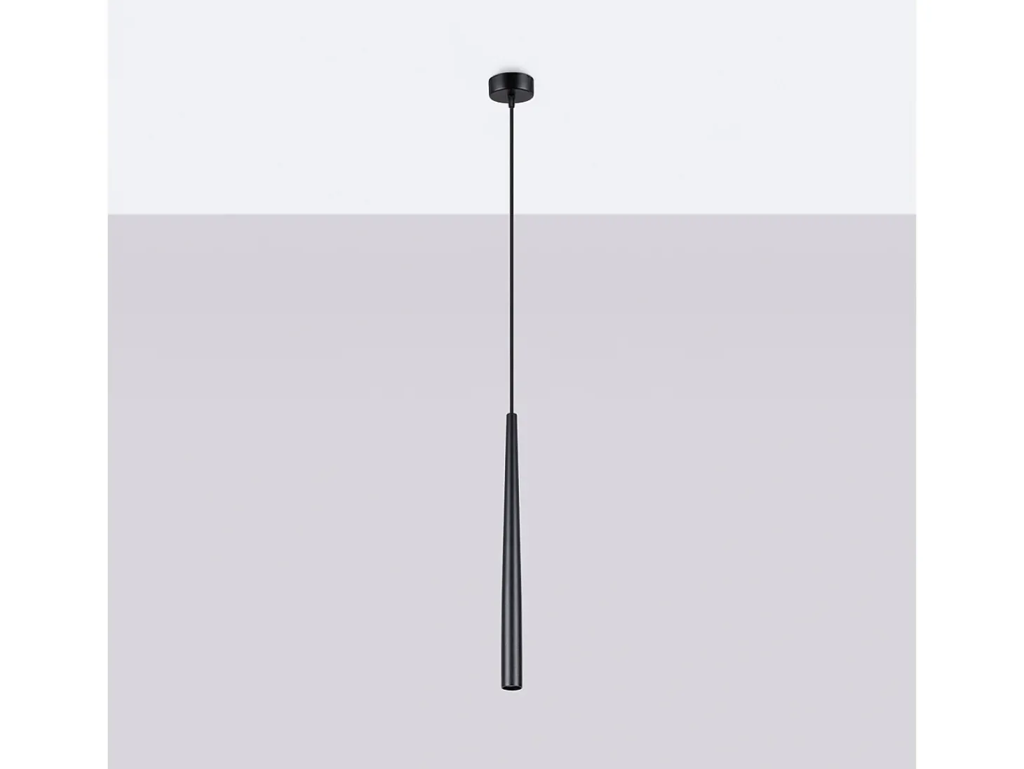 Luminária Pendente Bliss Moderno, Aço - 1 Lichtbronnen - L.8 X H.118 Cm - Preto