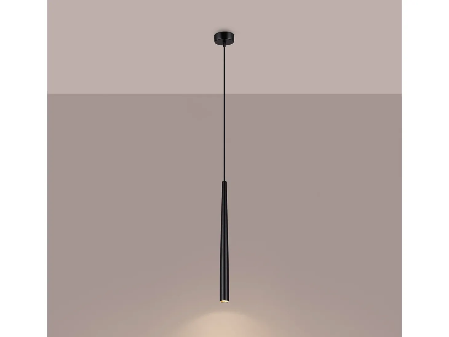 Luminária Pendente Bliss Moderno, Aço - 1 Lichtbronnen - L.8 X H.118 Cm - Preto