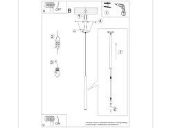 Luminária Pendente Bliss Moderno, Aço - 1 Lichtbronnen - L.8 X H.118 Cm - Preto