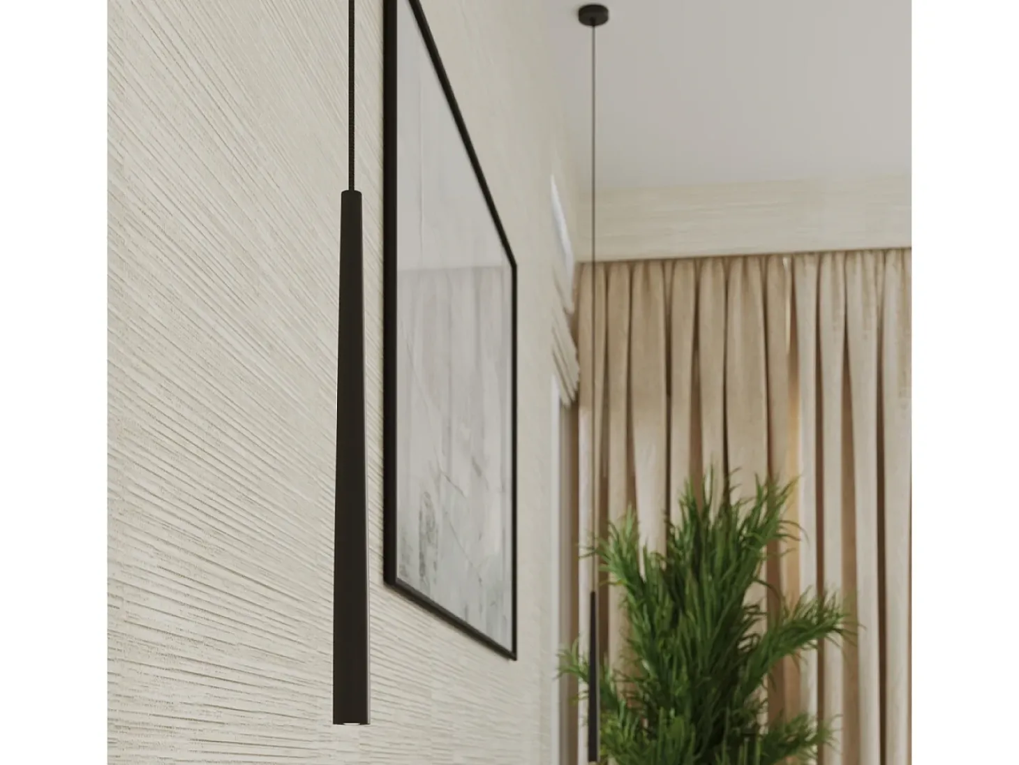 Luminária Pendente Bliss Moderno, Aço - 1 Lichtbronnen - L.8 X H.118 Cm - Preto