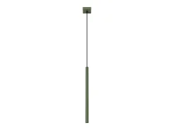 Luminária pendente Brill moderno, aço - 1 fontes de luz 4000K - L.8 x H.114 cm - verde oliva