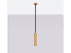 Luminária pendente Gloow minimalista, alumínio - 1 fontes de luz 3000K - L.8 x H.118 cm - dourado