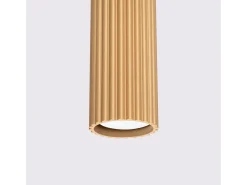 Luminária pendente Gloow minimalista, alumínio - 1 fontes de luz 3000K - L.8 x H.118 cm - dourado
