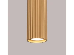 Luminária pendente Gloow minimalista, alumínio - 1 fontes de luz 3000K - L.8 x H.118 cm - dourado