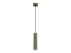 Luminária pendente Gloow minimalista, alumínio - 1 fontes de luz 3000K - L.8 x H.118 cm - verde oliva