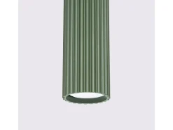 Luminária pendente Gloow minimalista, alumínio - 1 fontes de luz 3000K - L.8 x H.118 cm - verde oliva