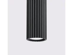 Luminária Pendente Karbon Minimalista, Alumínio - 1 Lichtbronnen - L.8 X H.118 Cm - Preto