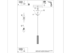 Luminária Pendente Karbon Minimalista, Alumínio - 1 Lichtbronnen - L.8 X H.118 Cm - Preto