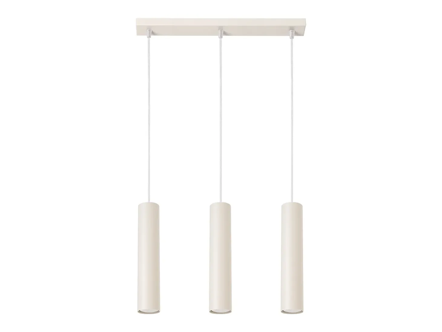 Luminária pendente Toris sótão, aço - 3 fontes de luz 3000K - L.45 x H.98 cm - bege