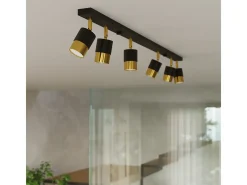 Luminárias de teto Alvor moderno, aço - 2 fontes de luz 3000K - L.30 x H.18 cm - ouro Preto