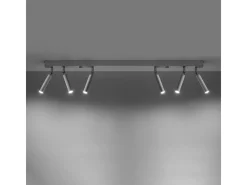 Luminárias de teto Astix moderno, alumínio - 6 fontes de luz 4000K - L.100 x H.20 cm - branco