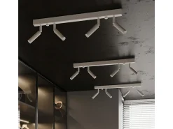 Luminárias de teto Astix moderno, alumínio - 4 fontes de luz 3000K - L.60 x H.20 cm - branco