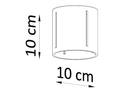 Luminárias de teto Brich moderno, alumínio - 1 fontes de luz 3000K - L.10 x H.10 cm - cinza