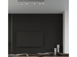 Luminárias de teto Briix moderno, aço - 6 fontes de luz 3000K - L.118 x H.16 cm - cromada