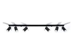 Luminárias de teto Briix moderno, aço - 6 fontes de luz 4000K - L.118 x H.16 cm - preto
