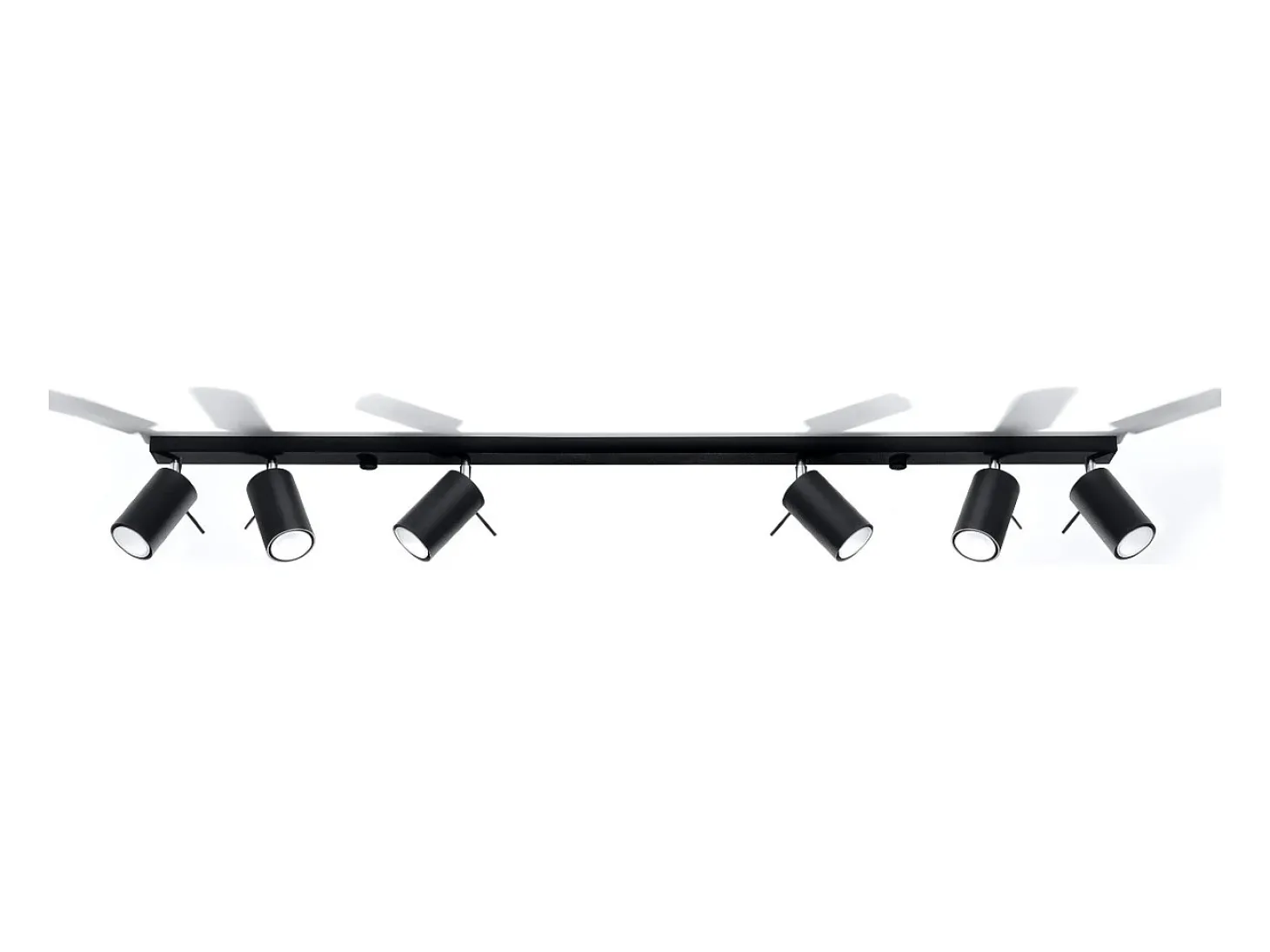 Luminárias de teto Briix moderno, aço - 6 fontes de luz 4000K - L.118 x H.16 cm - preto