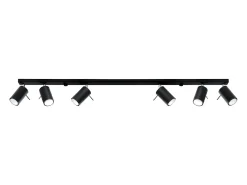 Luminárias de teto Briix moderno, aço - 6 fontes de luz 4000K - L.118 x H.16 cm - preto