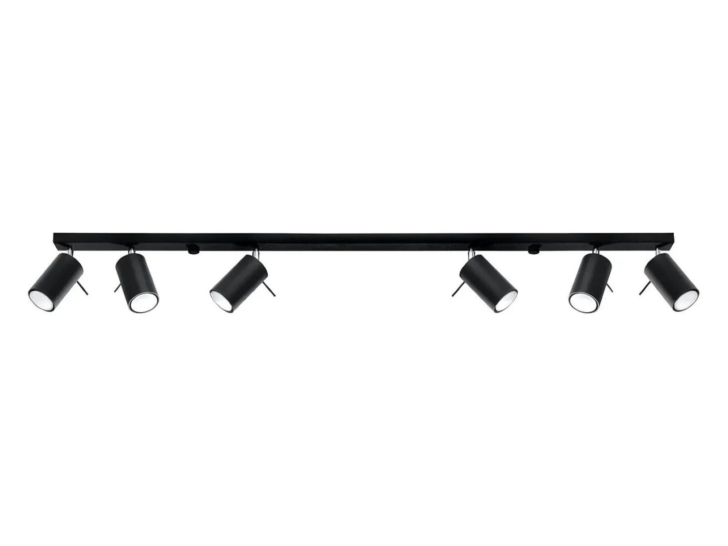 Luminárias de teto Briix moderno, aço - 6 fontes de luz 4000K - L.118 x H.16 cm - preto