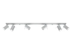 Luminárias de teto Briix moderno, aço - 6 fontes de luz 3000K - L.118 x H.16 cm - cinza