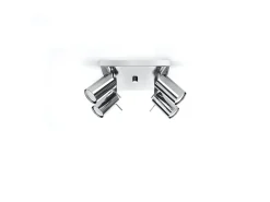 Luminárias de teto Briix moderno, aço - 4 fontes de luz 3000K - L.25 x H.16 cm - cromada