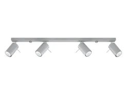 Luminárias de teto Briix moderno, aço - 4 fontes de luz 3000K - L.80 x H.16 cm - cinza