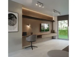 Luminárias de teto Briix moderno, aço - 4 fontes de luz 3000K - L.80 x H.16 cm - cinza